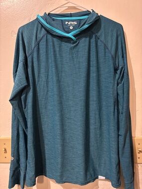 NRS Women's Teal Lightweight Hooded Long-Sleeve Top